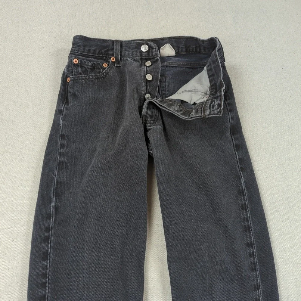 Vintage Levis 501 Jeans Mens 29x30* Black Button Fly Classic American Raw Hem